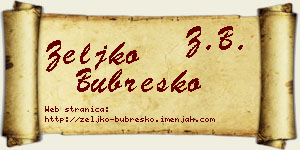 Željko Bubreško vizit kartica